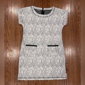 Talbots Dress - Gray and White Floral - size 2